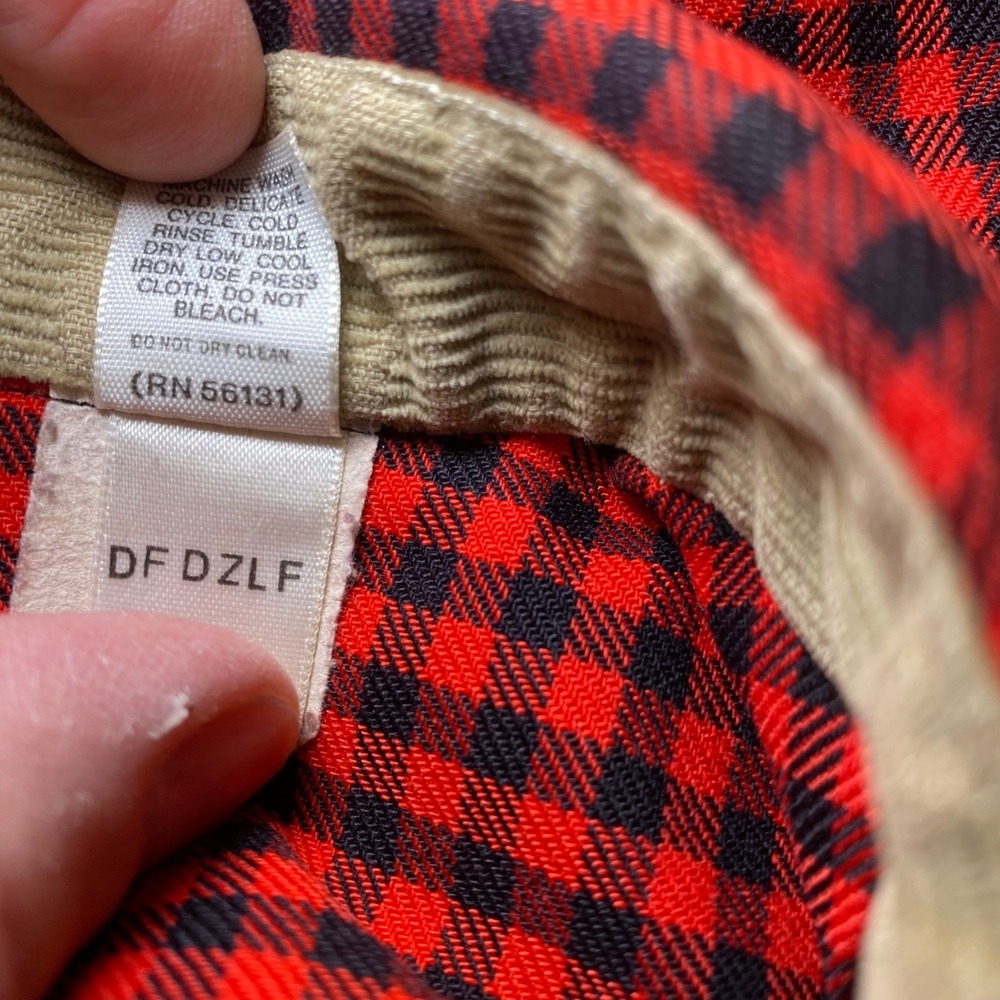 Cabela's Flannel Shirt Mens XL Red Black Buffalo Check Button Front Hunting - Picture 10 of 13